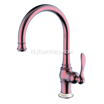 Tembaga Tunggal Lubang Tunggal-pegangan Kitchen Faucet Rose Gold